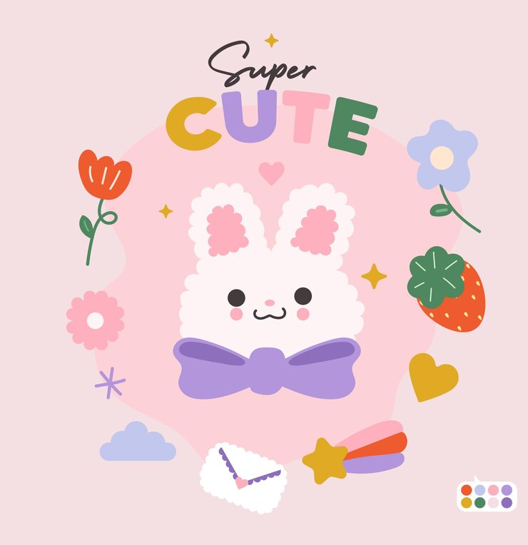Vector 슈퍼 귀여운 토끼