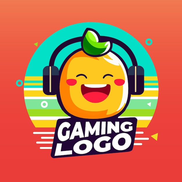 Vector super cute gaming logo