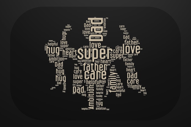 Super Dad Shape-wolkontwerp voor tshirt en andere printitems