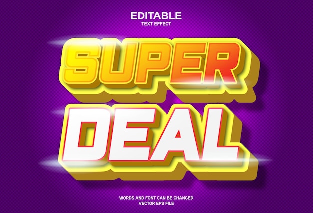 Super deal 3d banner editable text effect