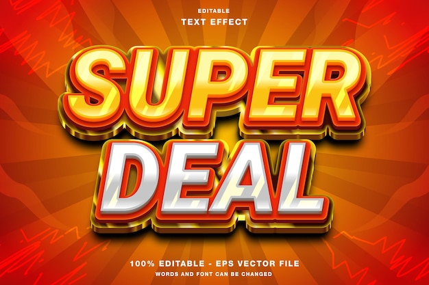 Super deal 3D bewerkbaar teksteffect