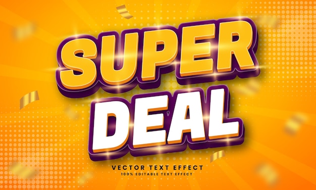 Super Deal 3d bewerkbaar vectorteksteffect met achtergrond