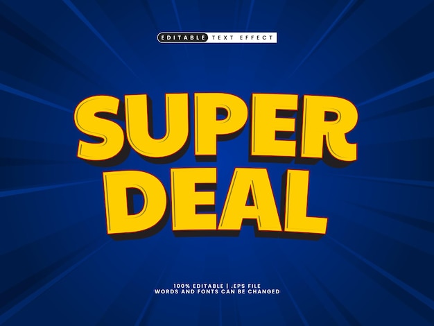 super deal bewerkbare tekst-effect in korting en verkoop tekst stijl