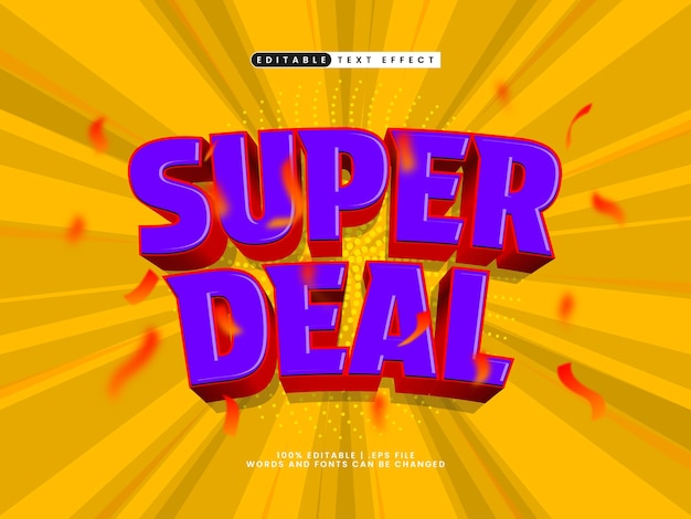 Vector super deal bewerkbare tekst-effect