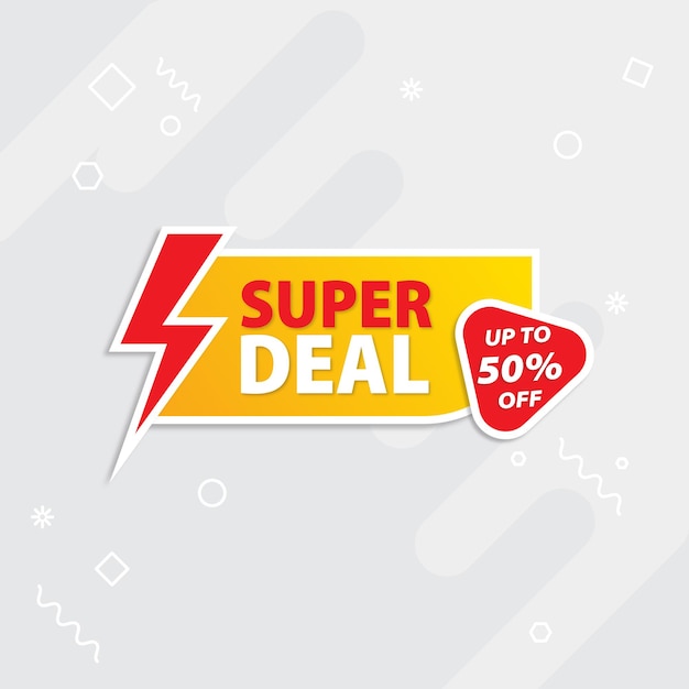 Super deal business advertising tag with a yellow bubble