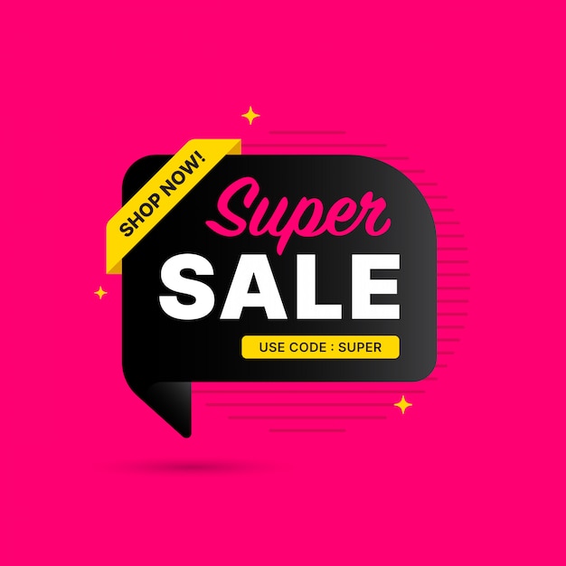 Super deal sale banner template design, Big sale special offer. end of season special offer banner. abstract promotion graphic element.