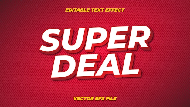Вектор Эффект векторного текста супер сделки