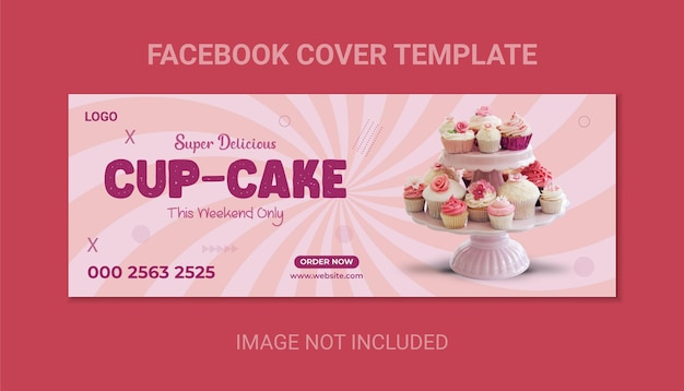 Баннер Super Delicious CupCake и шаблон обложки Facebook