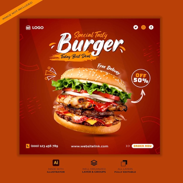 Супер вкусный бургер для инстаграма