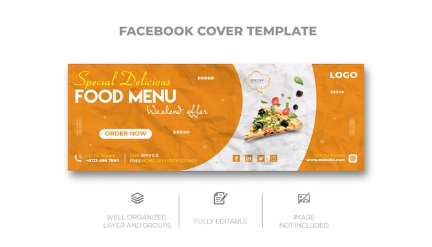 Vettore menu di cibo sano super delizioso e modello di banner e post sui social media del ristorante