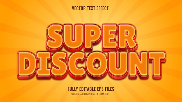 Vector super discount text effect style