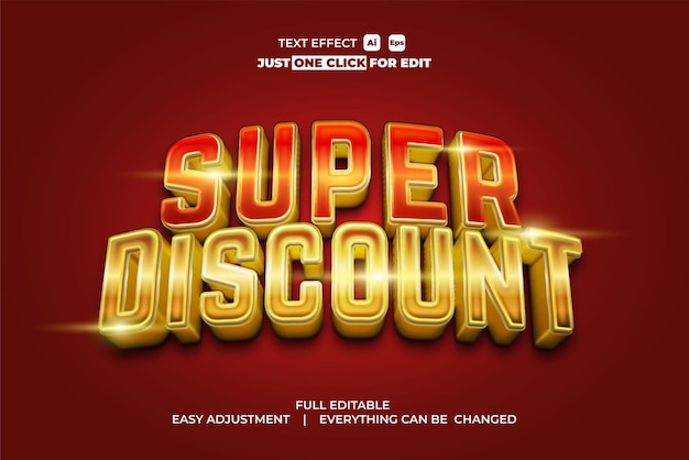 Super Discount Vector Text Effect Editable