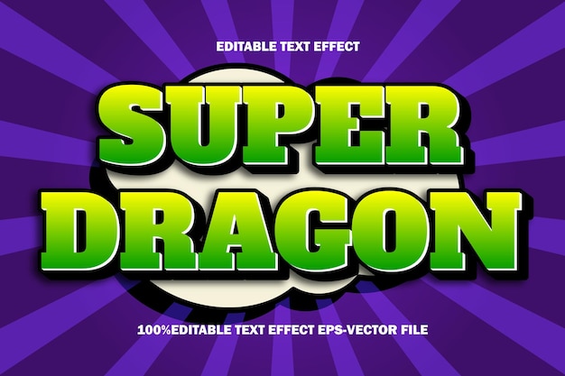 Super Dragon Editable Text Effect 3D Emboss Gradient Style