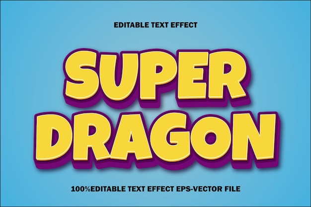 Super Dragon Editable Text Effect 3D Emboss Gradient Style