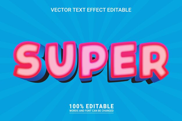 Super editable text effect vector