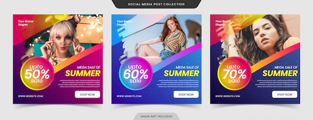 Vector super exclusive mega fashion sale social media post banner  & web banner collection.