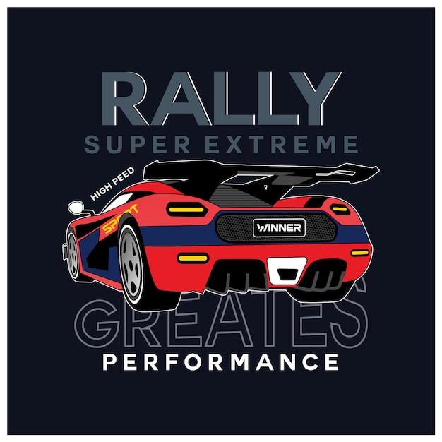 Illustrazione vettoriale di un'auto da rally super estrema