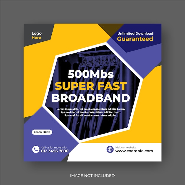 Super fast broadband social media facebook instagram post template