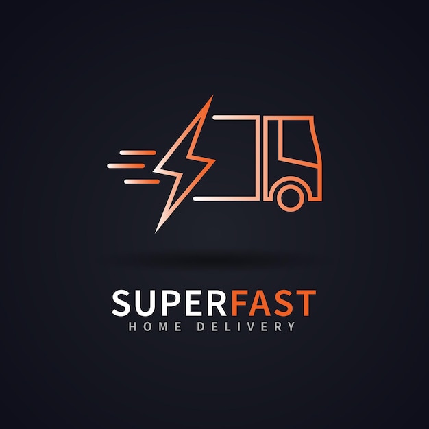 Шаблон логотипа Super Fast Home Delivery бесплатный вектор
