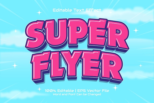 Super Flyer editable text effect Cartoon style