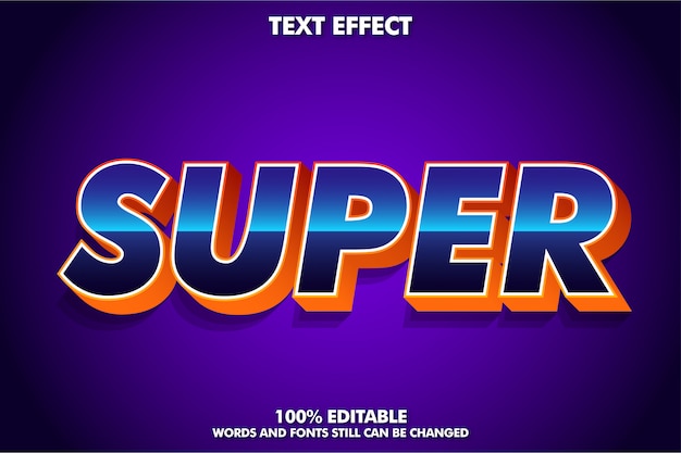 Super font effect in 3d