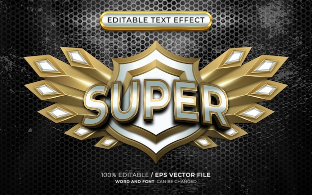 Super game badge 3d with editable text effects