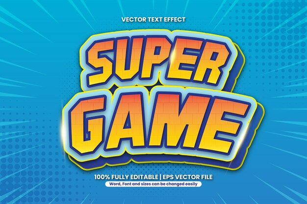 ベクトル super game text effect januari 2024 01