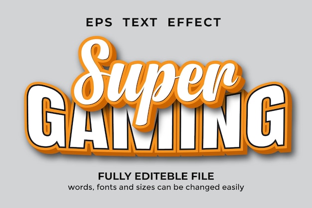 Super gaming 3d text effect editable modern text style