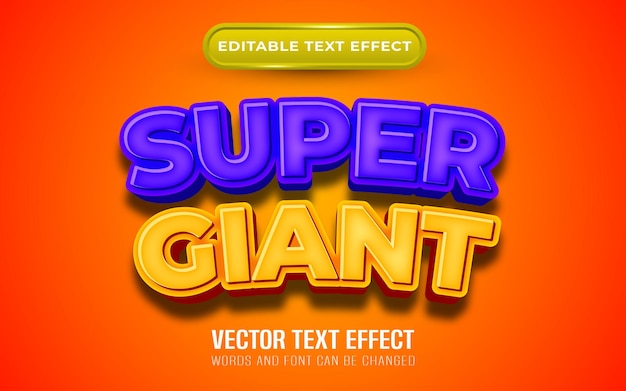 Super Giant editable text effect