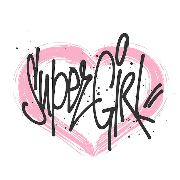 Super girl typography for print t shirt