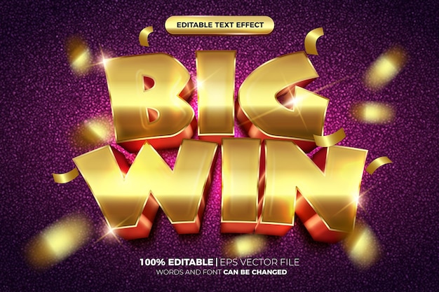 Super gold big win 3d editable text effect