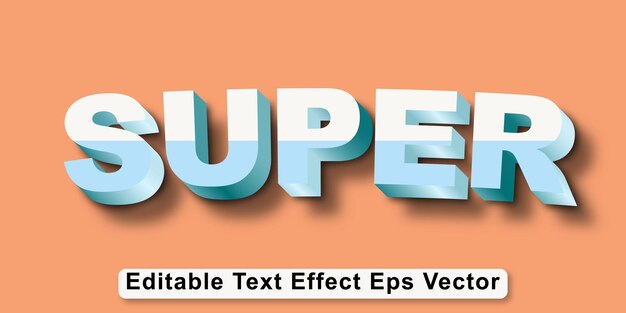 Super gradient color editable 3d text effect eps vector