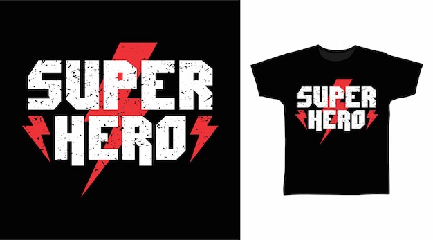 Super held typografie concept tshirt ontwerp