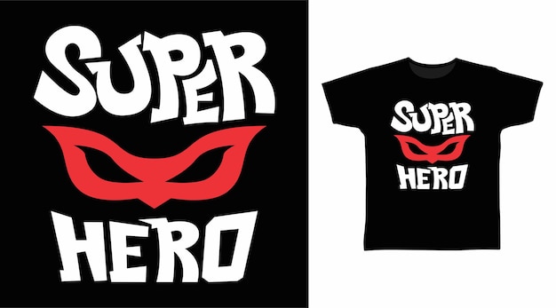 Super held typografie tshirt ontwerp