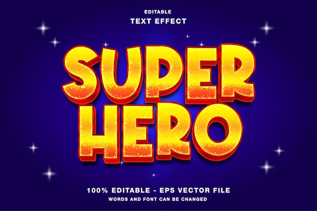 Super Hero 3D Cartoon Editable Text Effect Style