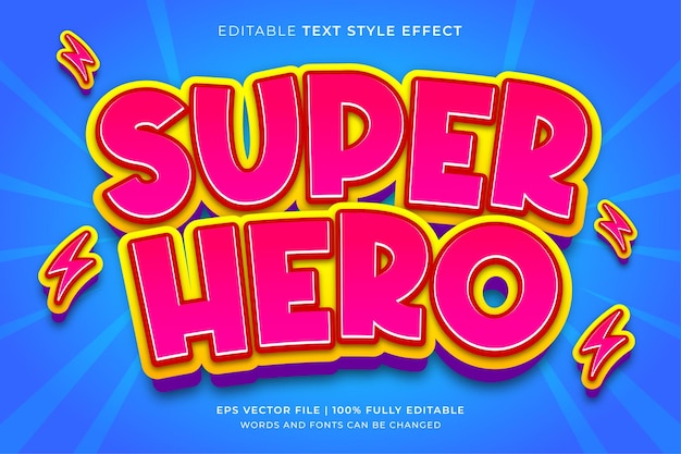 Super Hero 3D Editable Text Effect