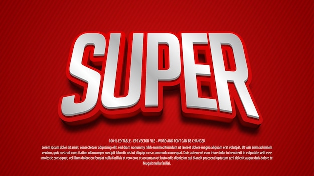 Super hero 3d style editable text effect