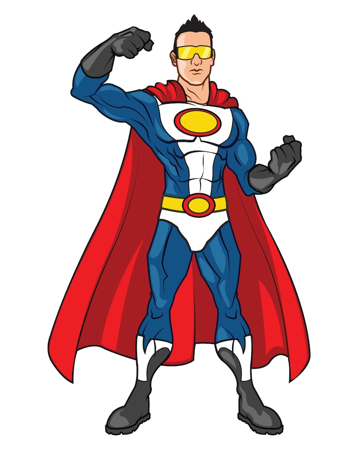 Vector super hero cartoon mascotte