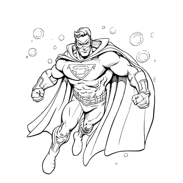 Vector super hero coloring pages drawing for kids