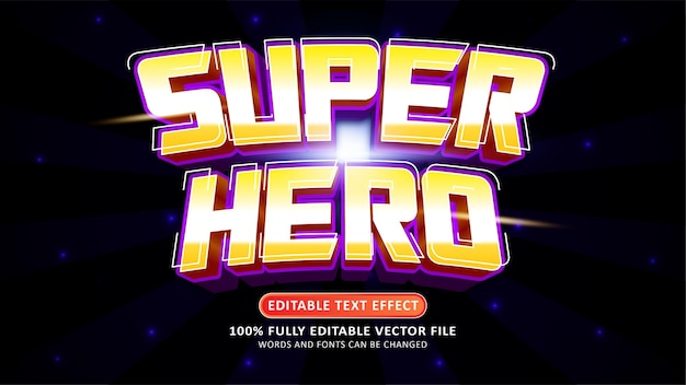 Vector super hero esport 3d editable modern text effect