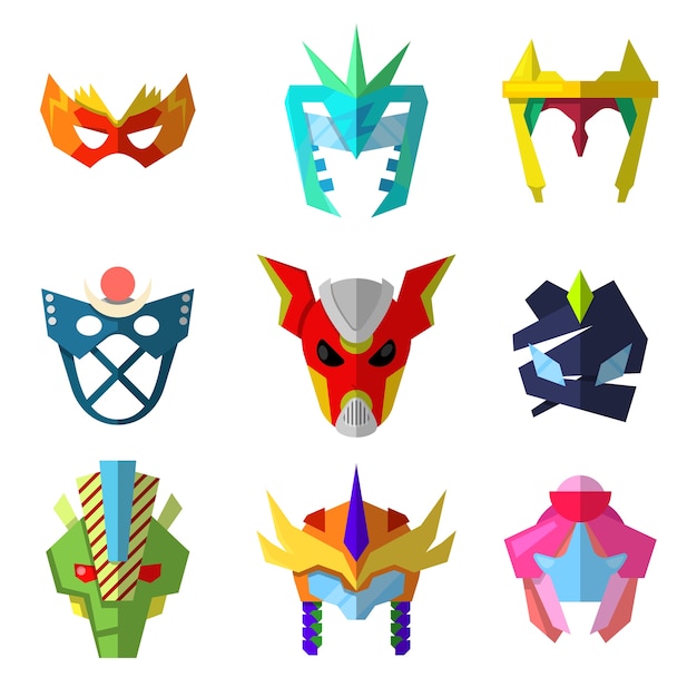 Vector super hero masks vector set for characters