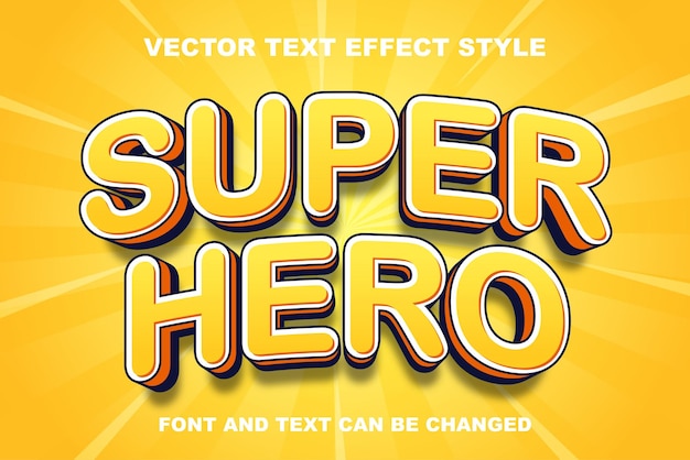 Super hero orange gradient 3d editable text effect font style template