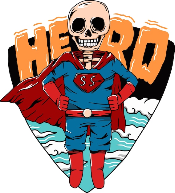 Vector super hero skeleton