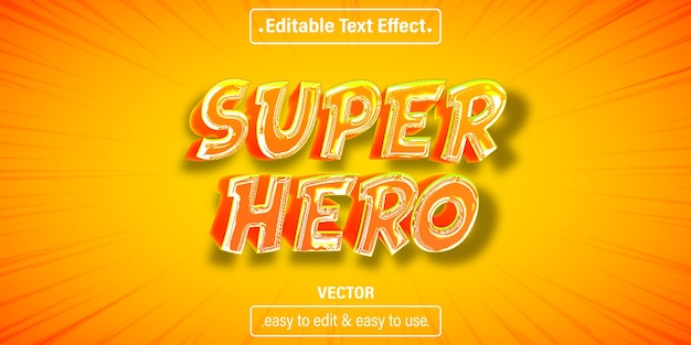 Super hero text effect, editable text style