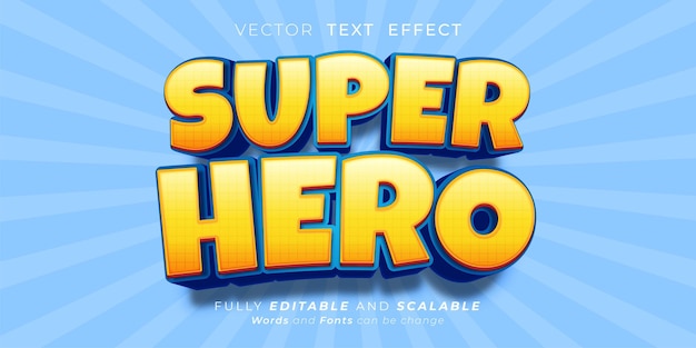 Super hero text effect editable three dimension text style