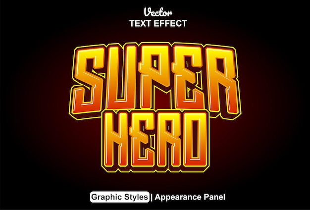 Super hero text effect with graphic style and editable