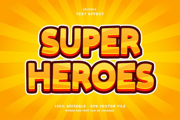 Super Heroes Cartoon-stijl bewerkbaar teksteffect