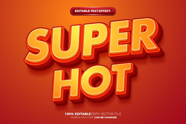 Super hot orange bold editable text effect