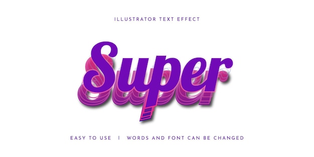 Super illustrator bewerkbaar teksteffect sjabloonontwerp