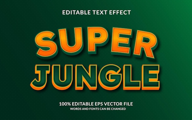 Текстовый эффект супер джунглей
